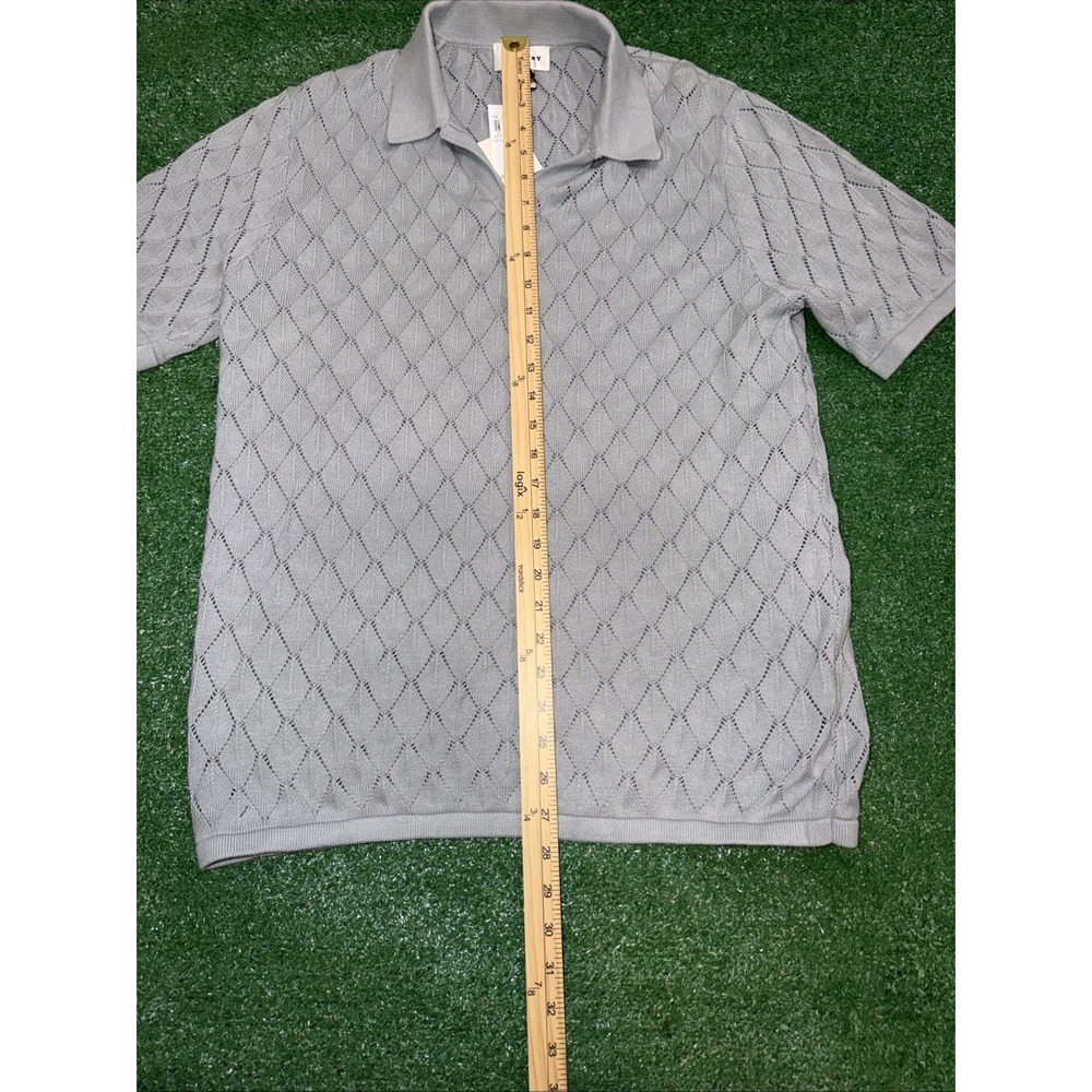 Industry Republic Clothing Blue Textured Polo Men's Medium NWT - Picture 3 of 5